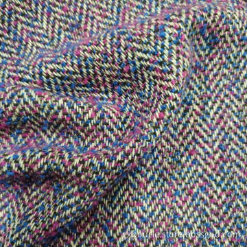 Woolen boucle herringbone design fabric